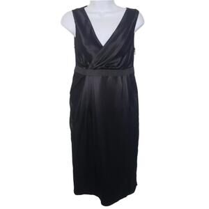 NWT Lanvin Women's Sz 36 Black Silk Mid-Length Sleeveless Dress(1792)